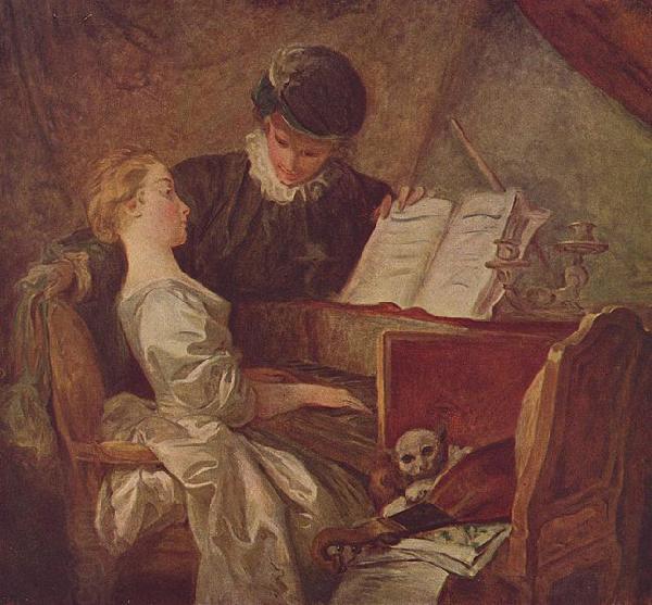 Jean-Honore Fragonard Die Musikstunde oil painting picture